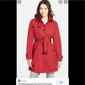 Micheal Kors Red Rain Coat